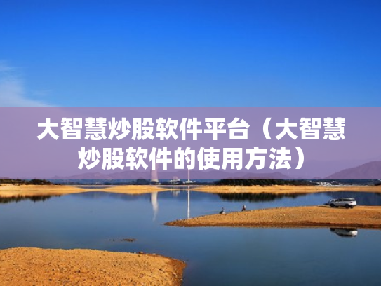 大智慧炒股软件平台（大智慧炒股软件的使用方法）